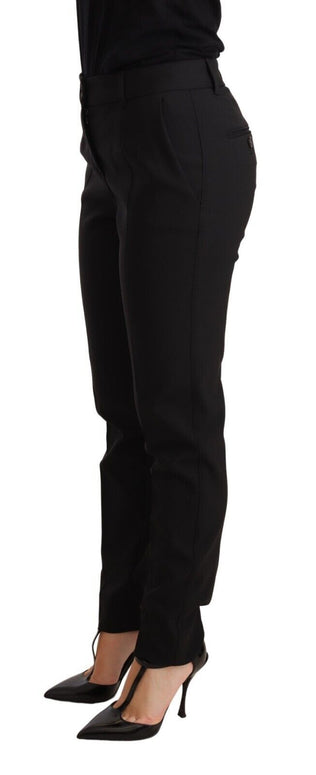Black Tapered Women Trouser Virgin Wool Pants