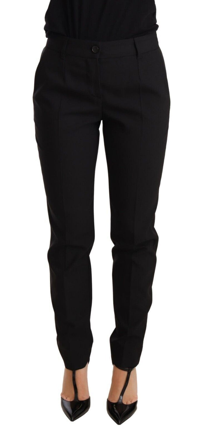 Black Tapered Women Trouser Virgin Wool Pants