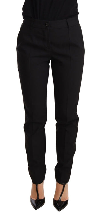 Black Tapered Women Trouser Virgin Wool Pants