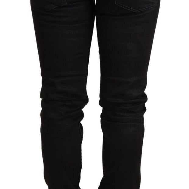 Sleek Black Washed Skinny Jeans