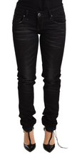 Sleek Black Washed Skinny Jeans