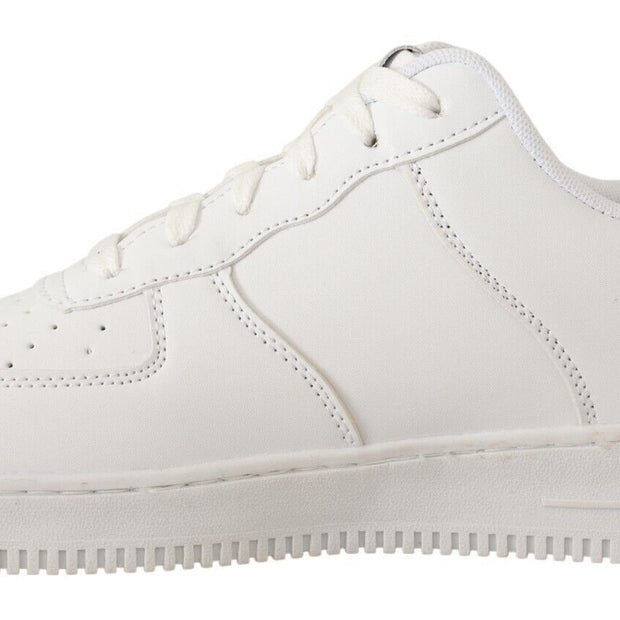 Chic White Leather Low Top Sneakers