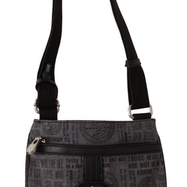 Chic Gray Fabric Crossbody Bag