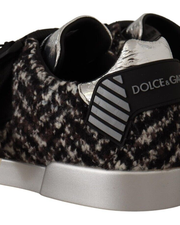 Silver Leather Brown Cotton Wool Sneakers Shoes