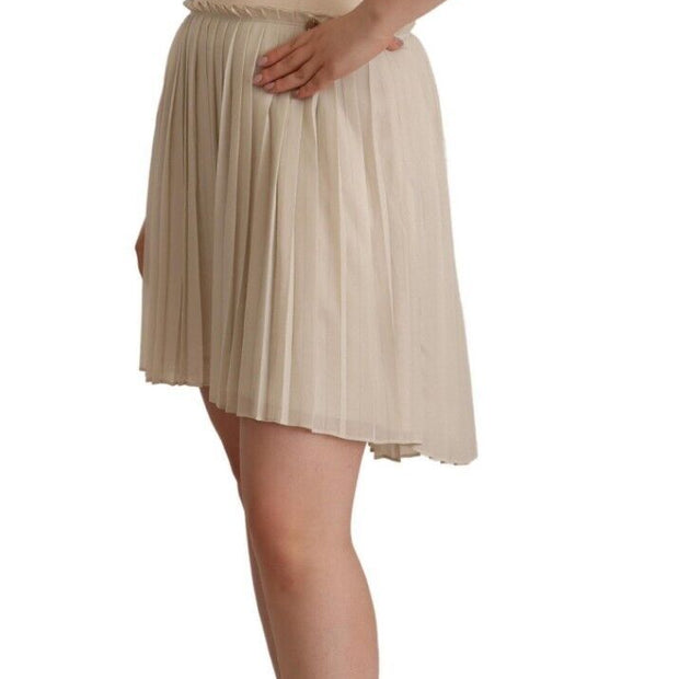 Chic Beige Strapless A-Line Dress