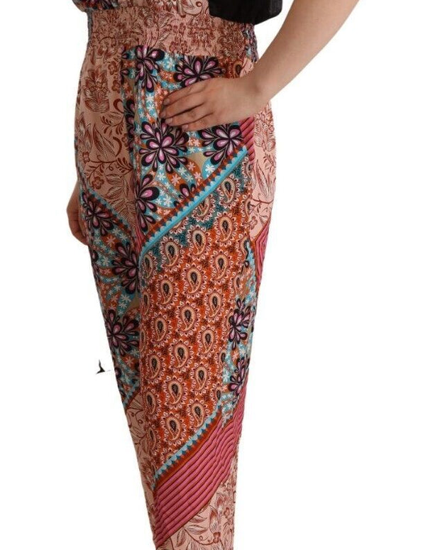 Multicolor Viscose Floral Print Women Jumpsuit Dress