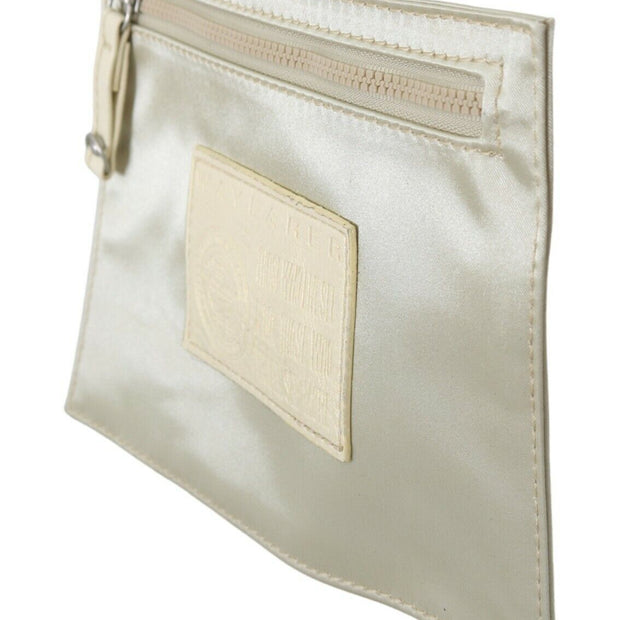 Elegant White Fabric Coin Wallet