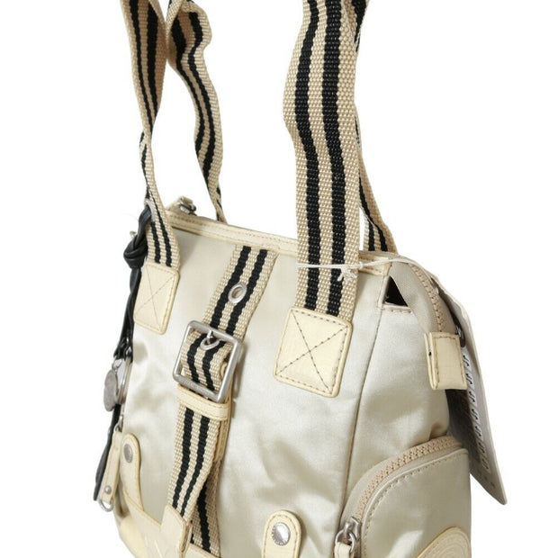 Chic Beige Fabric Handbag