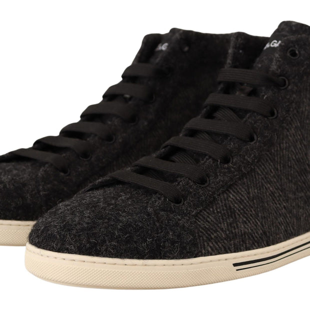 Elegant High Top Cotton/Wool Sneakers