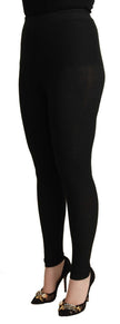 Black Cashmere Stretch Waist Tights Pants