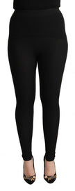 Black Cashmere Stretch Waist Tights Pants