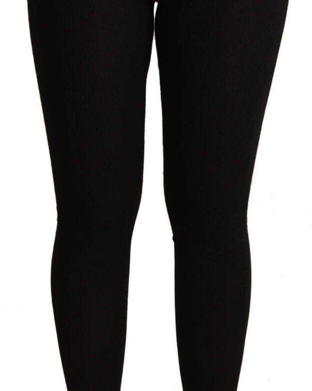 Black Cashmere Stretch Waist Tights Pants
