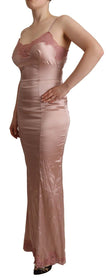 Elegant Pink Lace Maxi Bodycon Dress