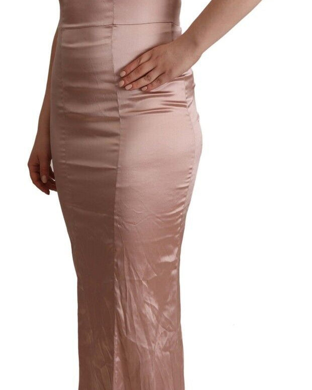 Pink Lace Long Bodycon Maxi Polyester Dress