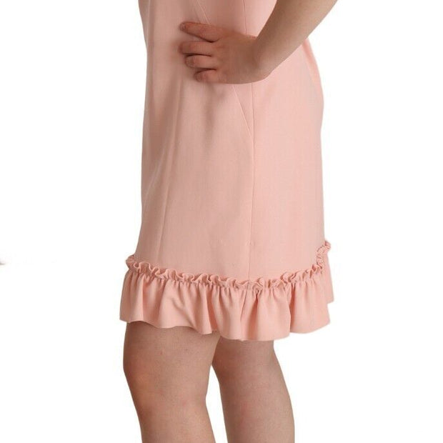 Ruffled Sleeve Sheath Dress in Pink