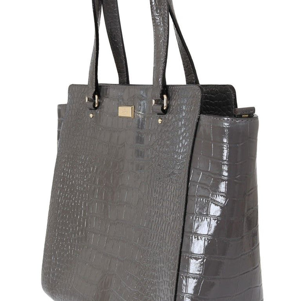 Chic Elissa Gray Leather Handbag