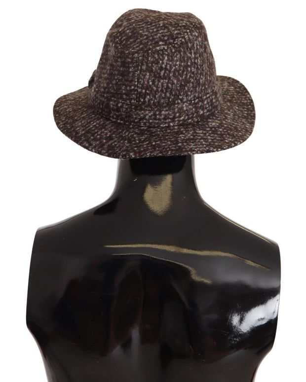 Gray Melange Blended Textured Tweed Hat