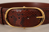 Elegant Python Snake Skin Leather Belt