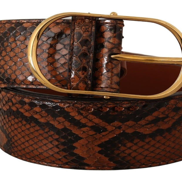 Elegant Leather Belt with Gold Buckle