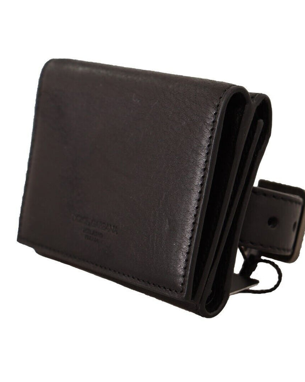 Black Leather Trifold Purse Belt Multi Kit Wallet