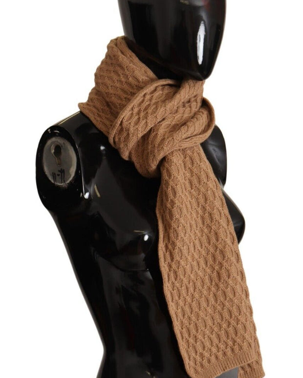 Dark Brown Wrap Shawl Knitted Camel Scarf