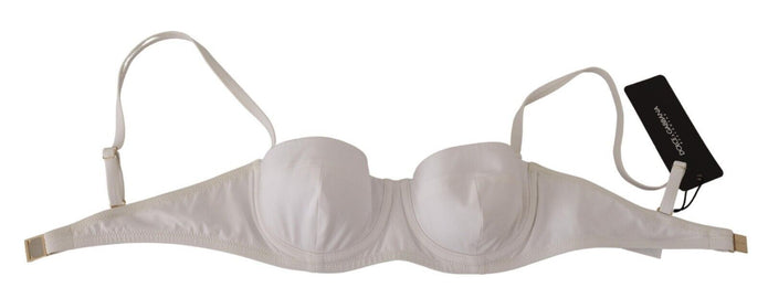 Chic White Nylon Balconette Bra