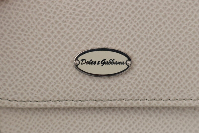 White Dauphine Leather Holder Pocket Wallet Condom Case