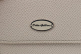 White Dauphine Leather Holder Pocket Wallet Condom Case