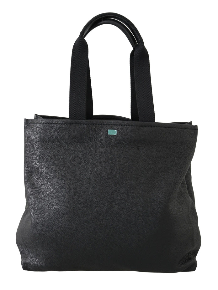 Elegant Black Leather Tote for Men