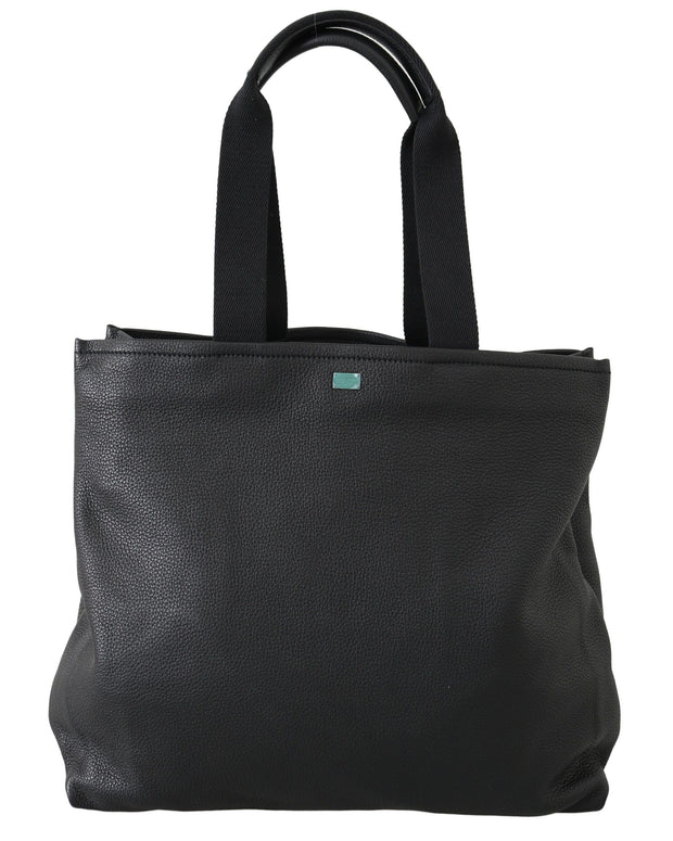 Black Leather Travel Shopping Gym #DGFAMILY Tote Bag
