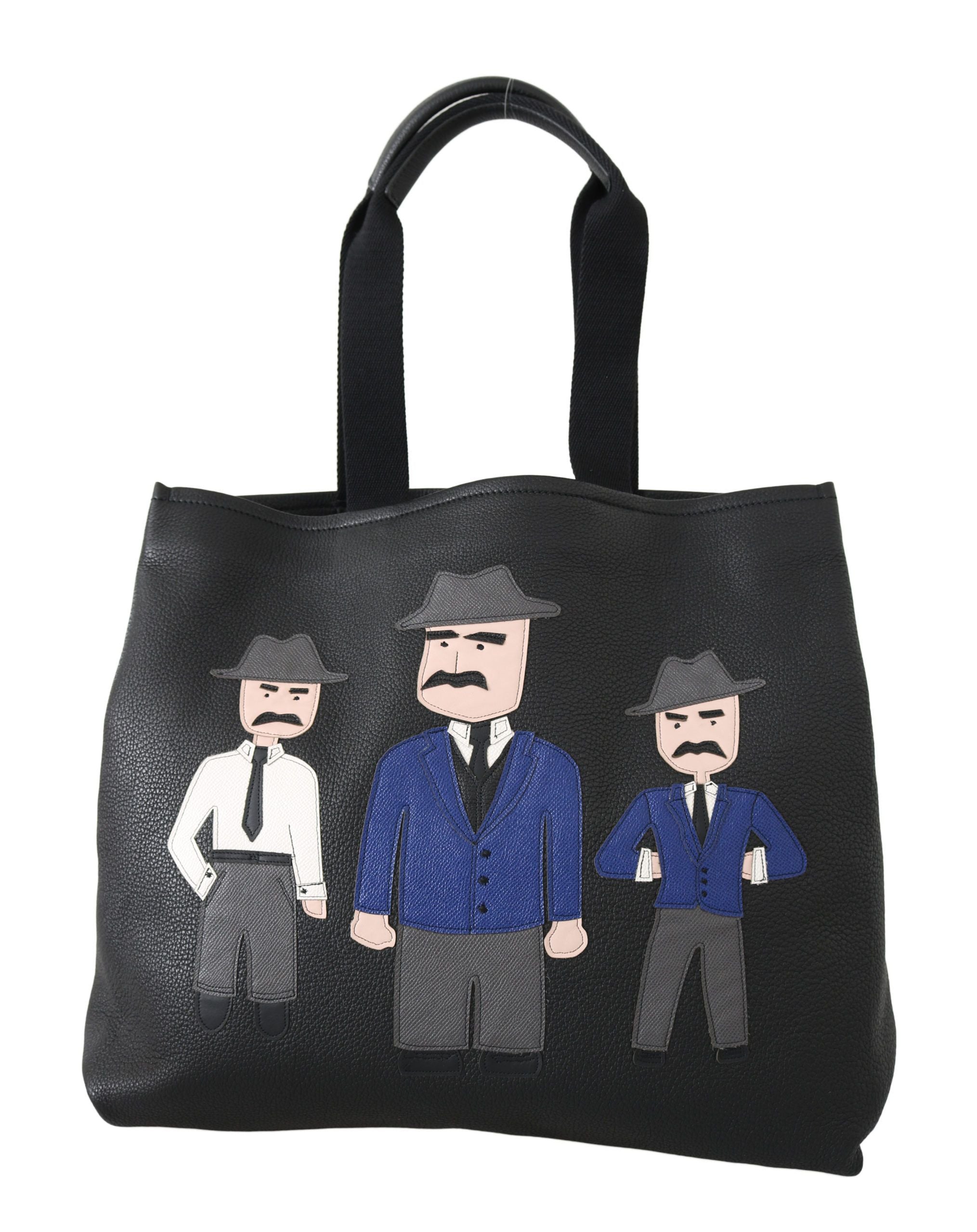 Elegant Black Leather Tote for Men