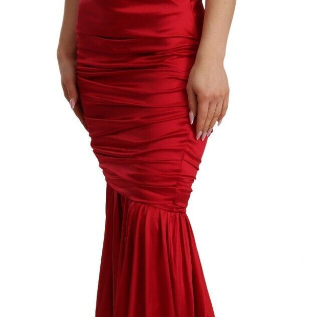 Elegant Red Silk Stretch Mermaid Dress