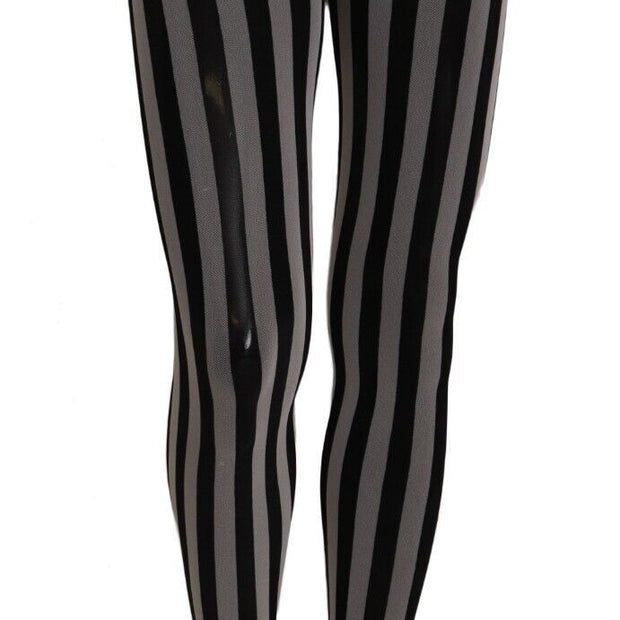 Black and White Striped Luxury Tights