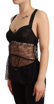 Elegant Black Silk Lingerie Chemise