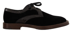Black Velvet Exotic Leather Shoes