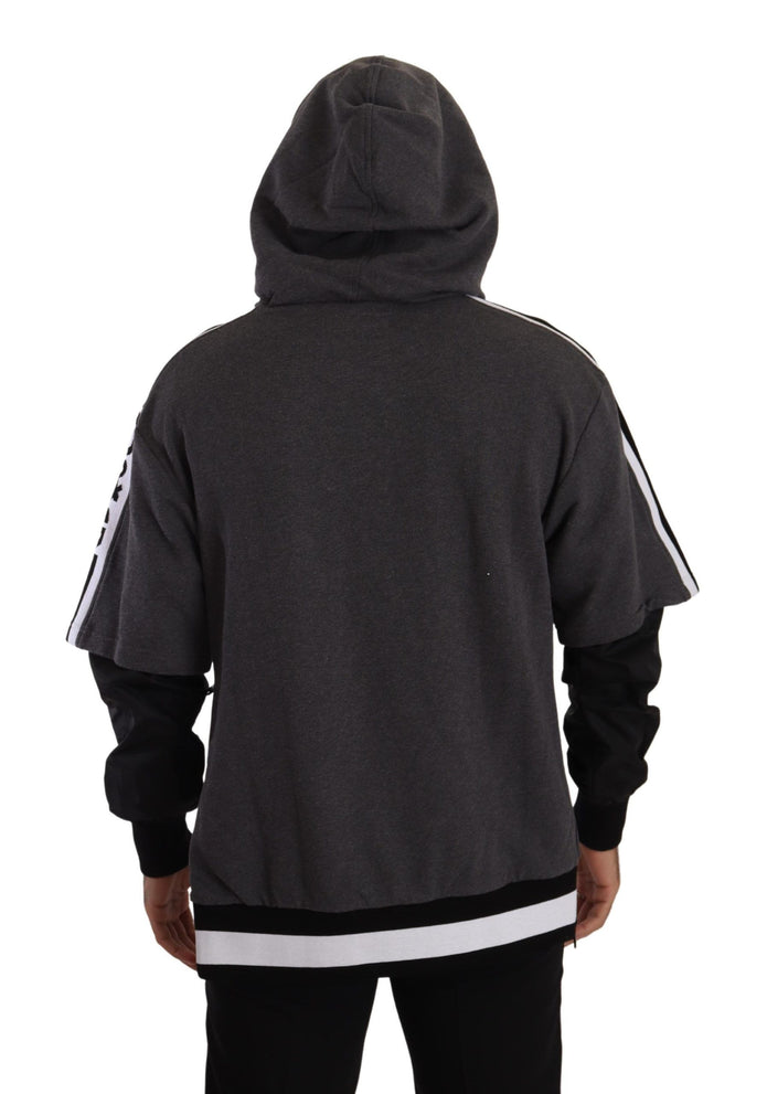Gray Black Cotton Hooded #DGMILLENNIALS Sweater