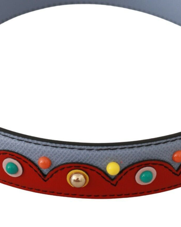 Blue and red Shoulder Strap Leather Blue Handbag Accessory