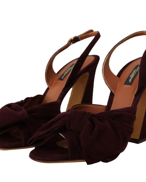 Dark Purple Suede Ankle Strap Sandals Shoes