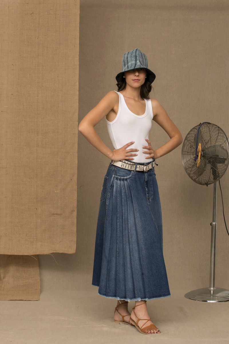 Blue Cotton Women's Denim Skirt