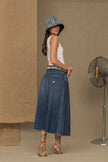 Blue Cotton Women's Denim Skirt