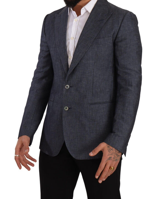 Blue Linen Cotton Jacket TAORMINA Blazer
