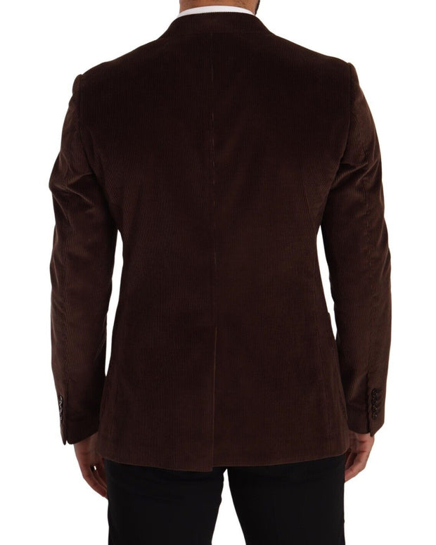 Brown Corduroy Slim Fit Coat DG Logo Blazer