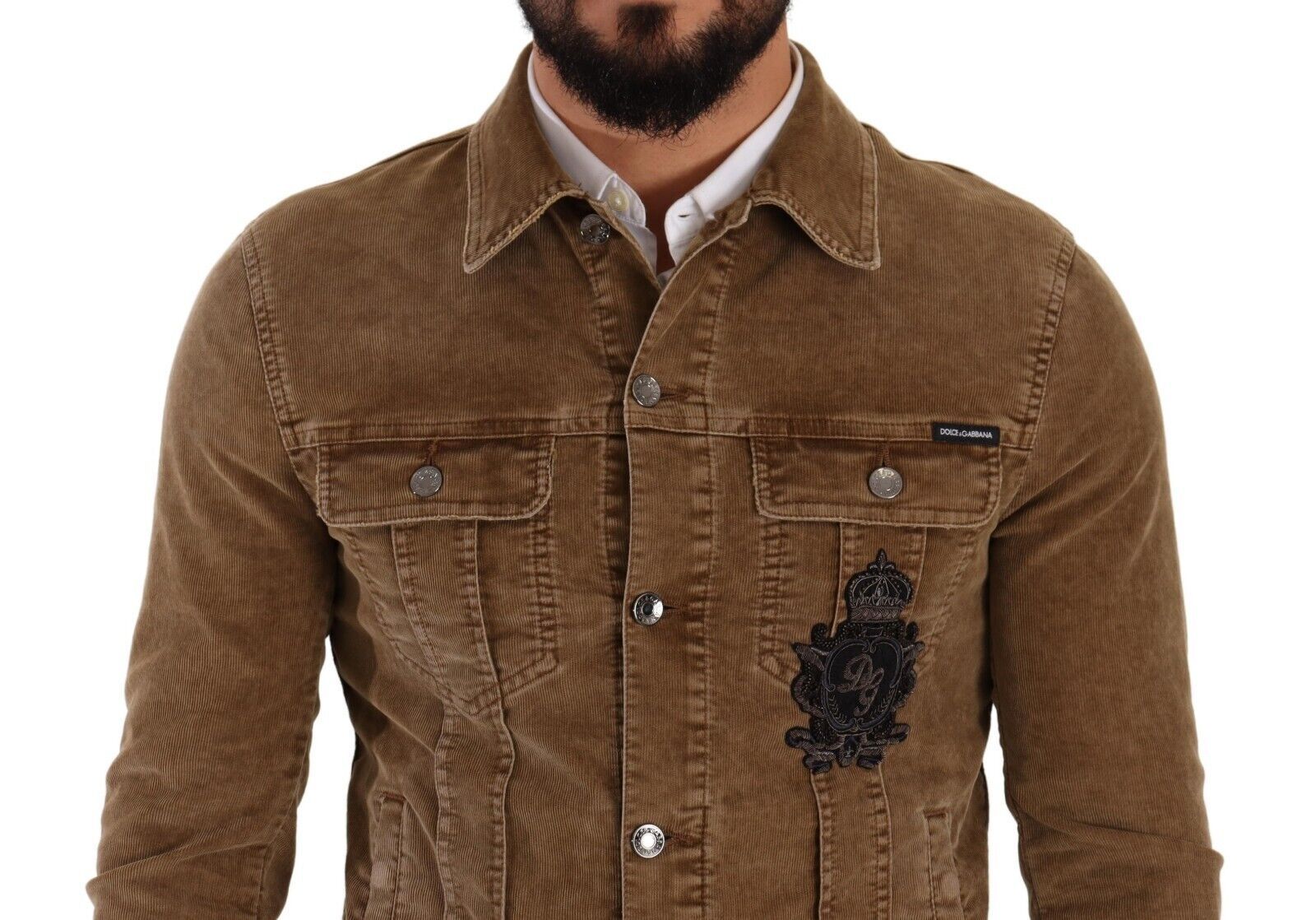 Elegant Corduroy Logo Jacket