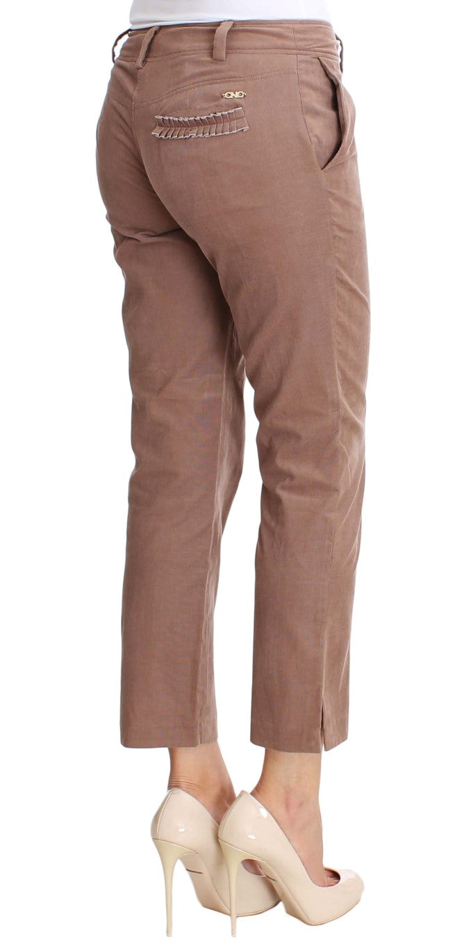 Chic Brown Cropped Corduroy Pants