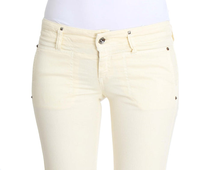 Chic Off-White Flared Designer Jeans