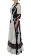 Floral Lace Silk Blend Maxi Dress