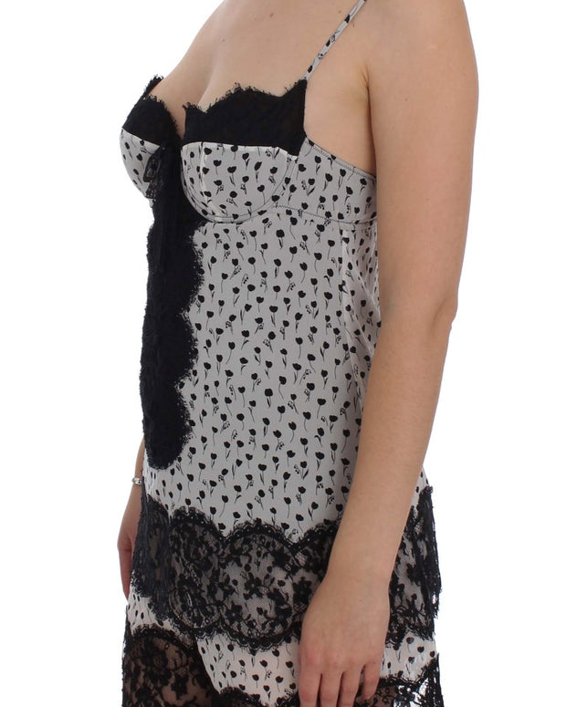 Black Silk Lace Babydoll Lingerie Top
