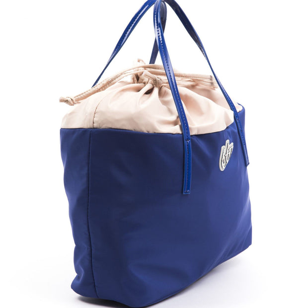 Blue Polyester Women Handbag