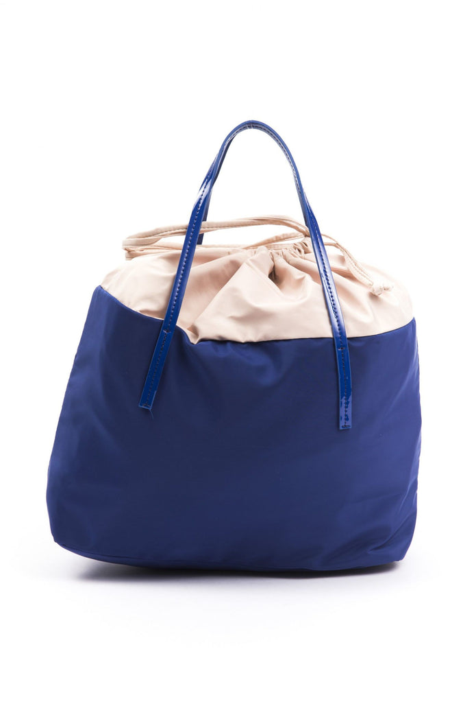 Blue Polyester Women Handbag