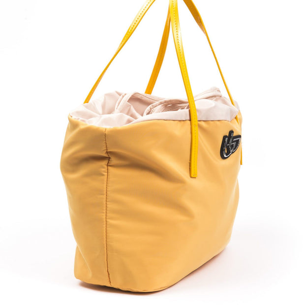 Yellow Polyester Women Handbag